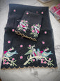 Space Cutwork peacock Embroidery Saree