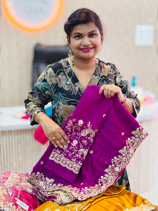 Designer embroidery sarees