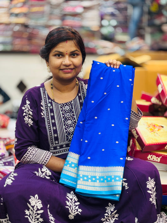 Semi Mysore Crepe Sarees