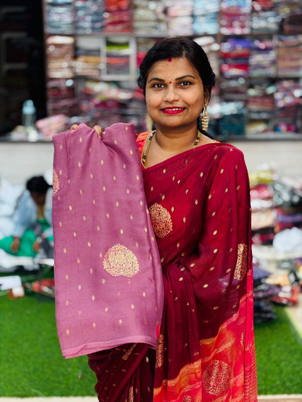 Azrak Multi Chiffon Sarees