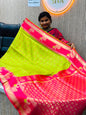 Vintage semi Gadwal  Peacock borders  Floweral Embroidery