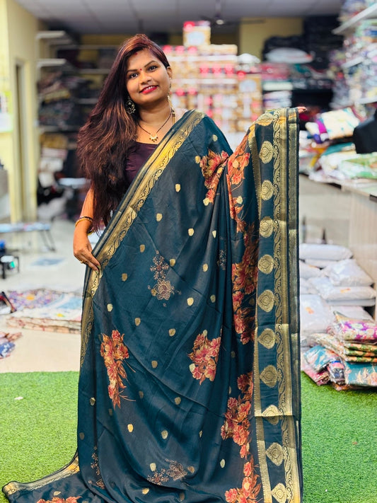 Crepe Silk Sarees ( unstitched )