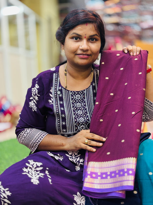Semi Mysore Crepe Sarees