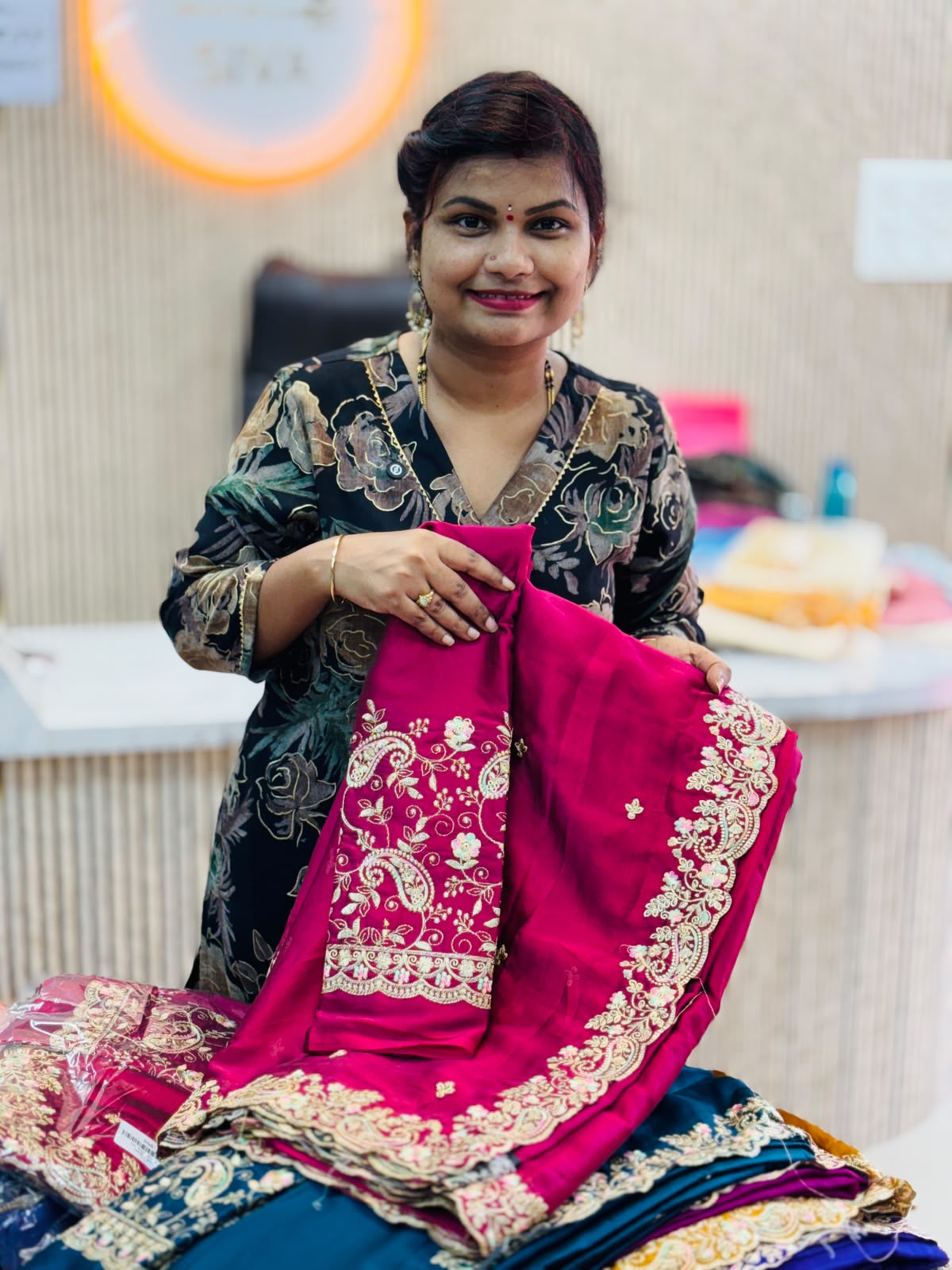 Designer embroidery sarees