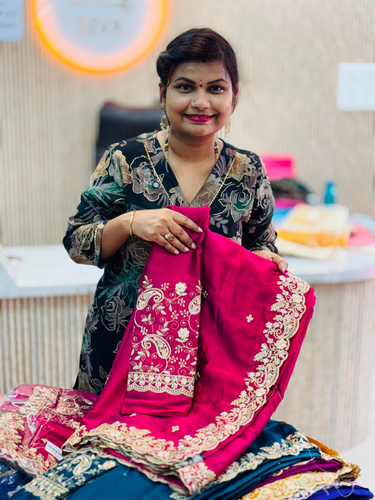 Designer embroidery sarees