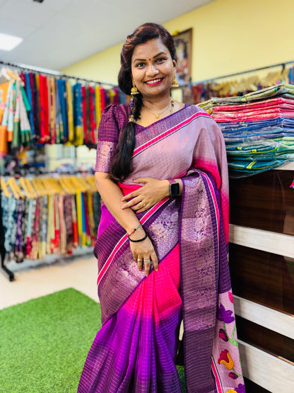 Multi Colour Dola Crepe silk