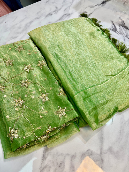 Plain Space Designer Sarees