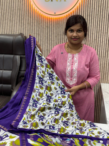 Pichwai Mashmellow Mangalagiri sarees
