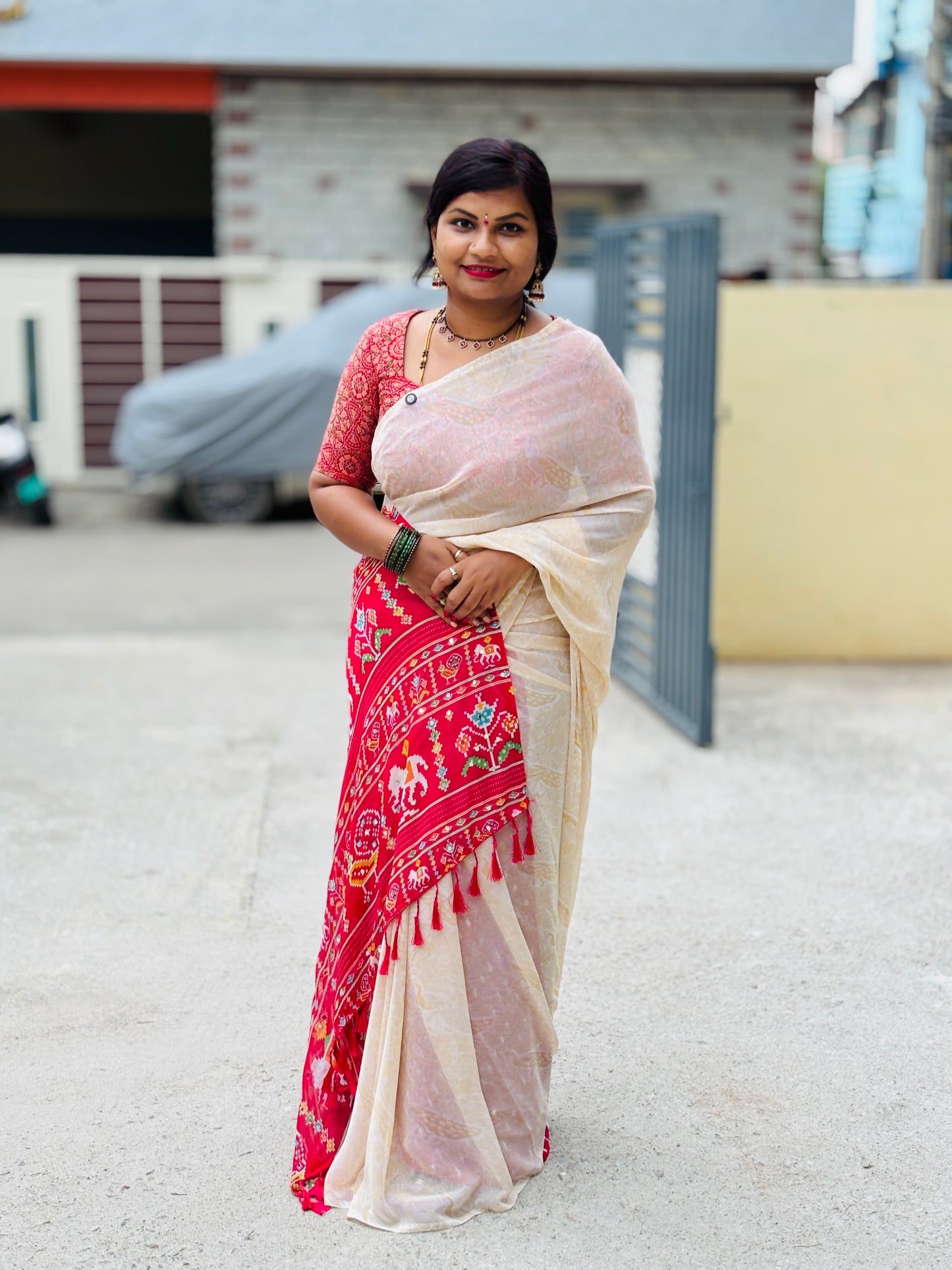 Kalamkari Crepe Azrak Sarees
