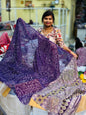 Azrak Chiffon Saree - Purple
