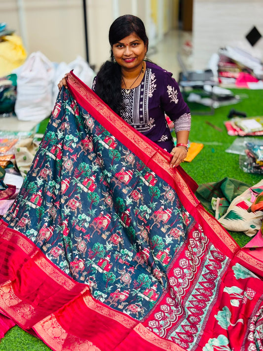 Madhubani Soft Silk Saree