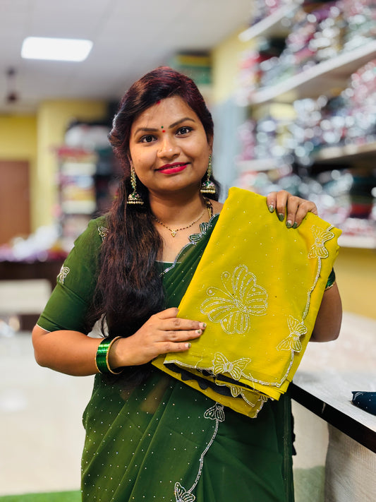 Butterfly space chiffons yellow