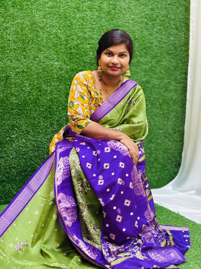 Moonga Kanchi silk