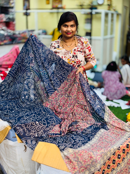 Azrak Chiffon Sarees blue