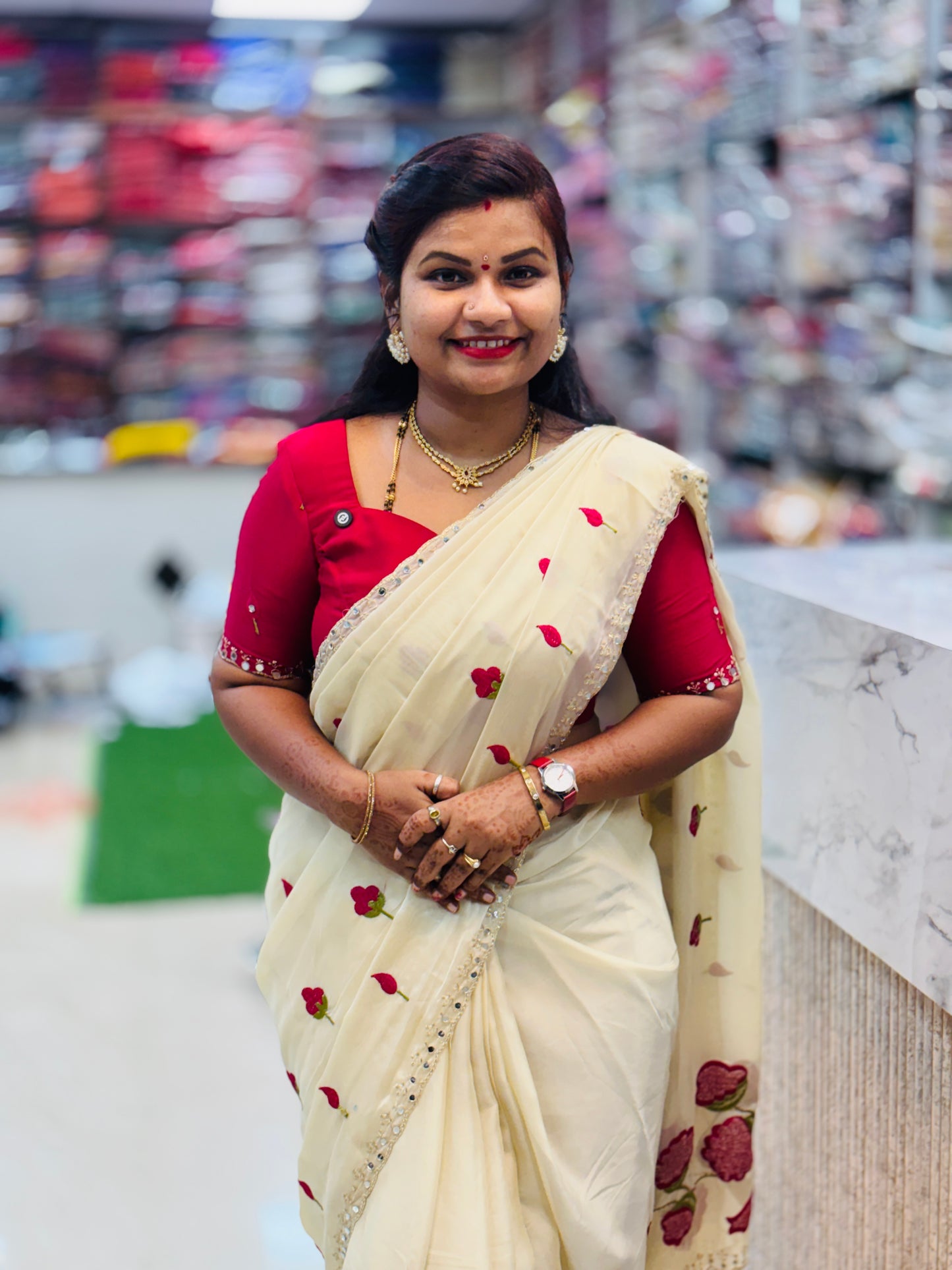 Space Georgette Saree