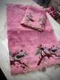 Space Cutwork peacock Embroidery Saree