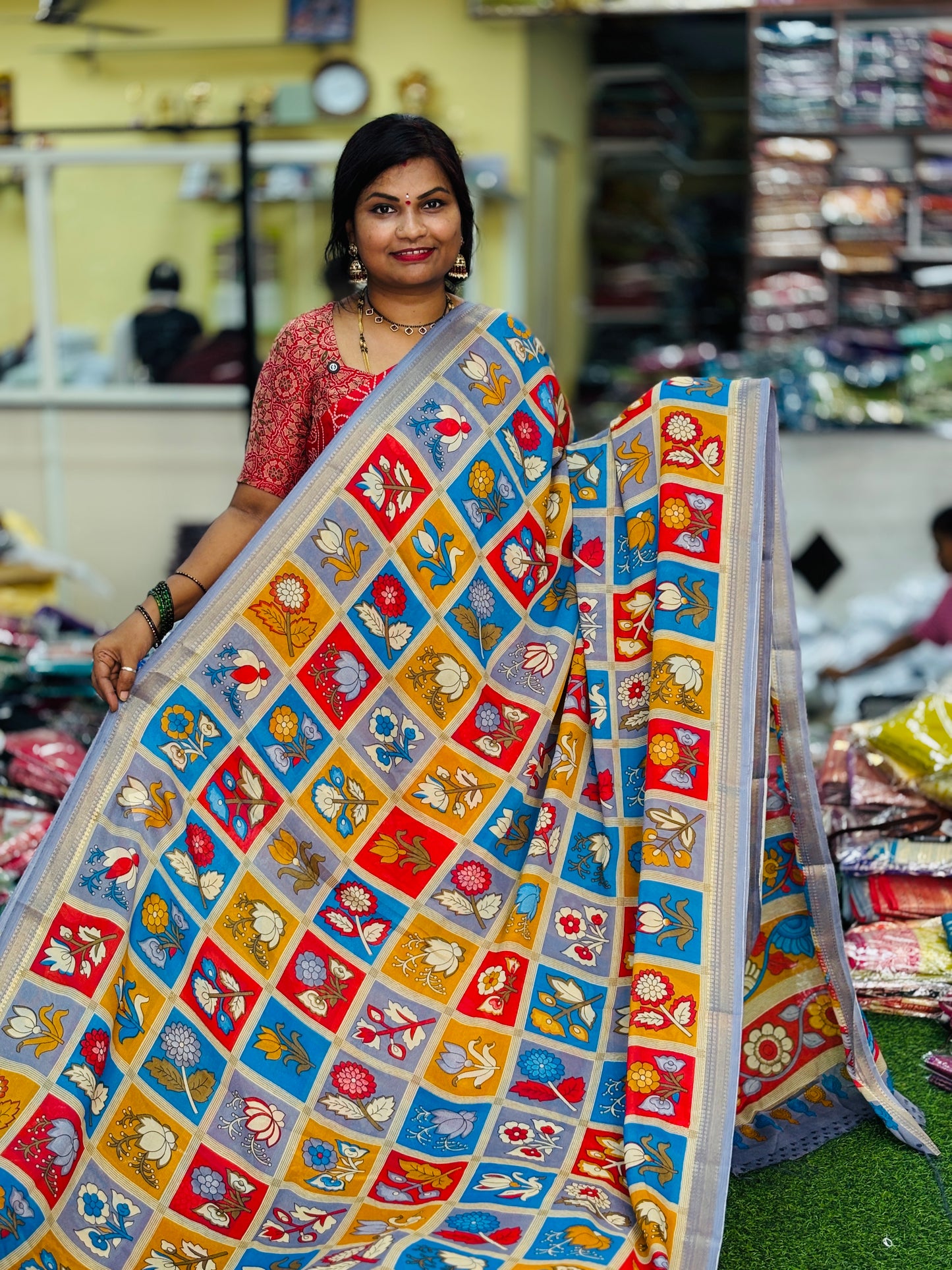 Pen Kalamkari Silk Sarees