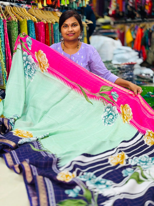 Ganga Jamuna border crepe sarees