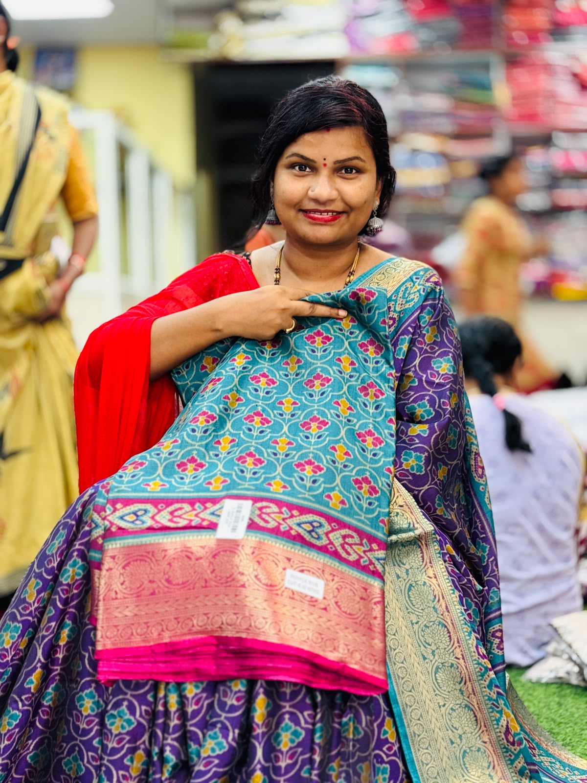 Pochampally Soft silk sarees with Kanchi Border
