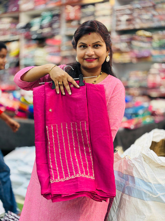 Plain Space Designer Sarees