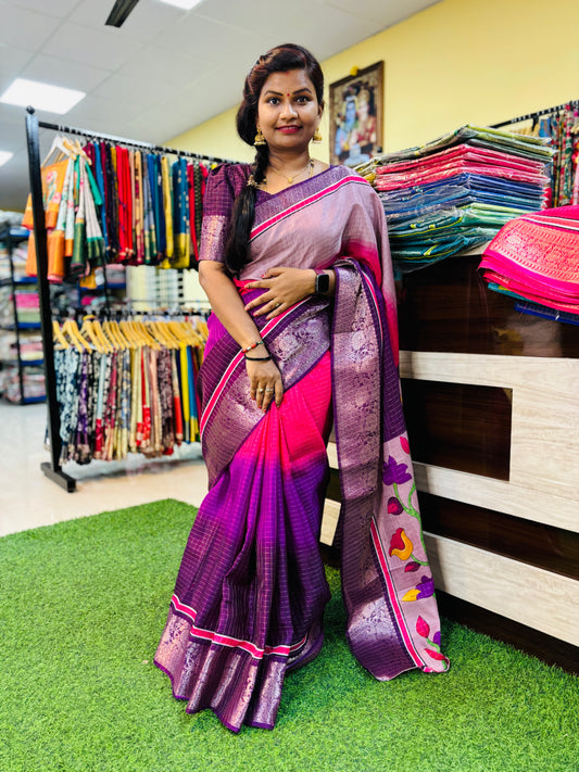 Multi Colour Dola Crepe silk