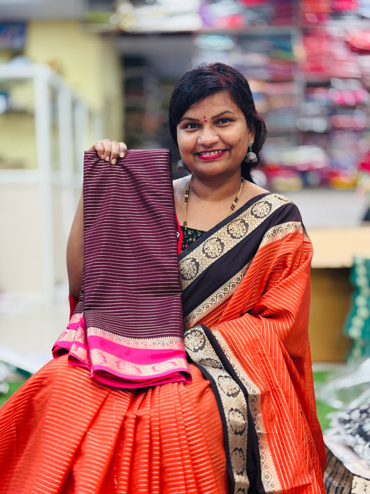 Semi Mysore Crepe Sarees