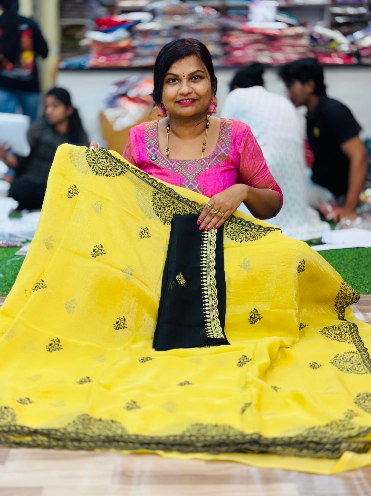 Space Glossy Tissue Sarees