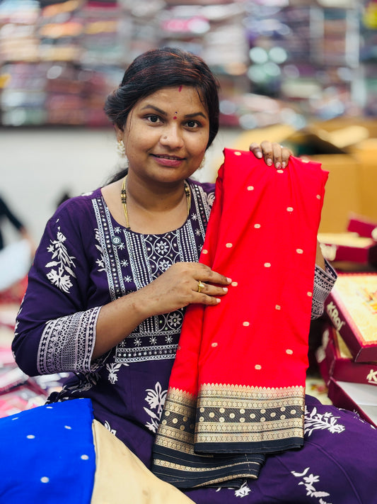Semi Mysore Crepe Sarees