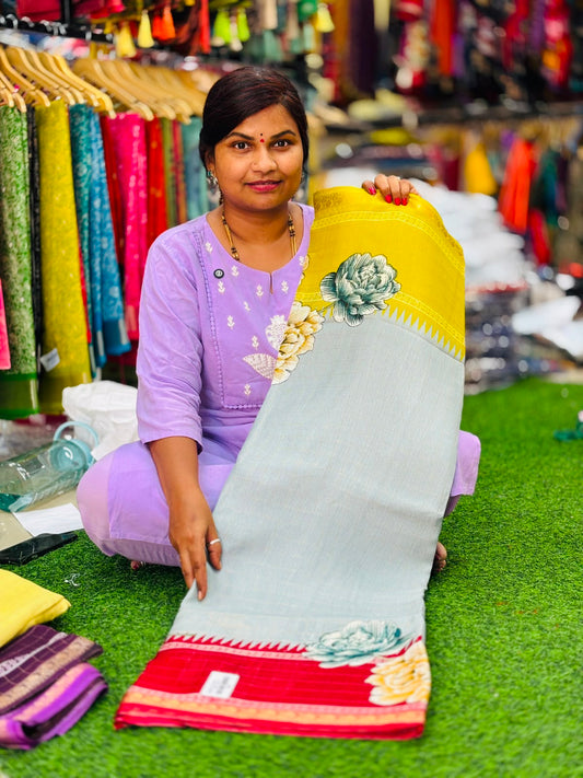 Ganga Jamuna border crepe sarees