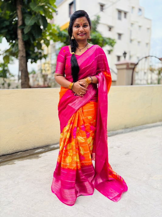 Tulip Semi Crape Saree