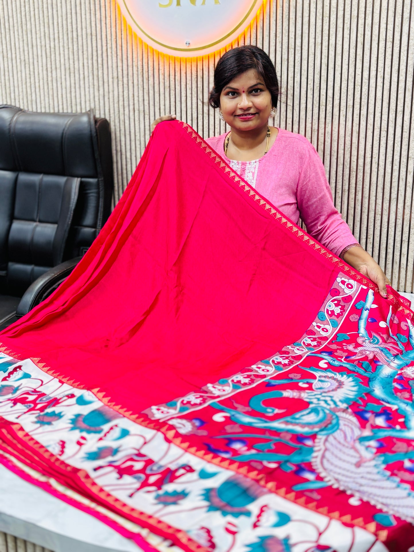 Pichwai Mashmellow Mangalagiri Sarees