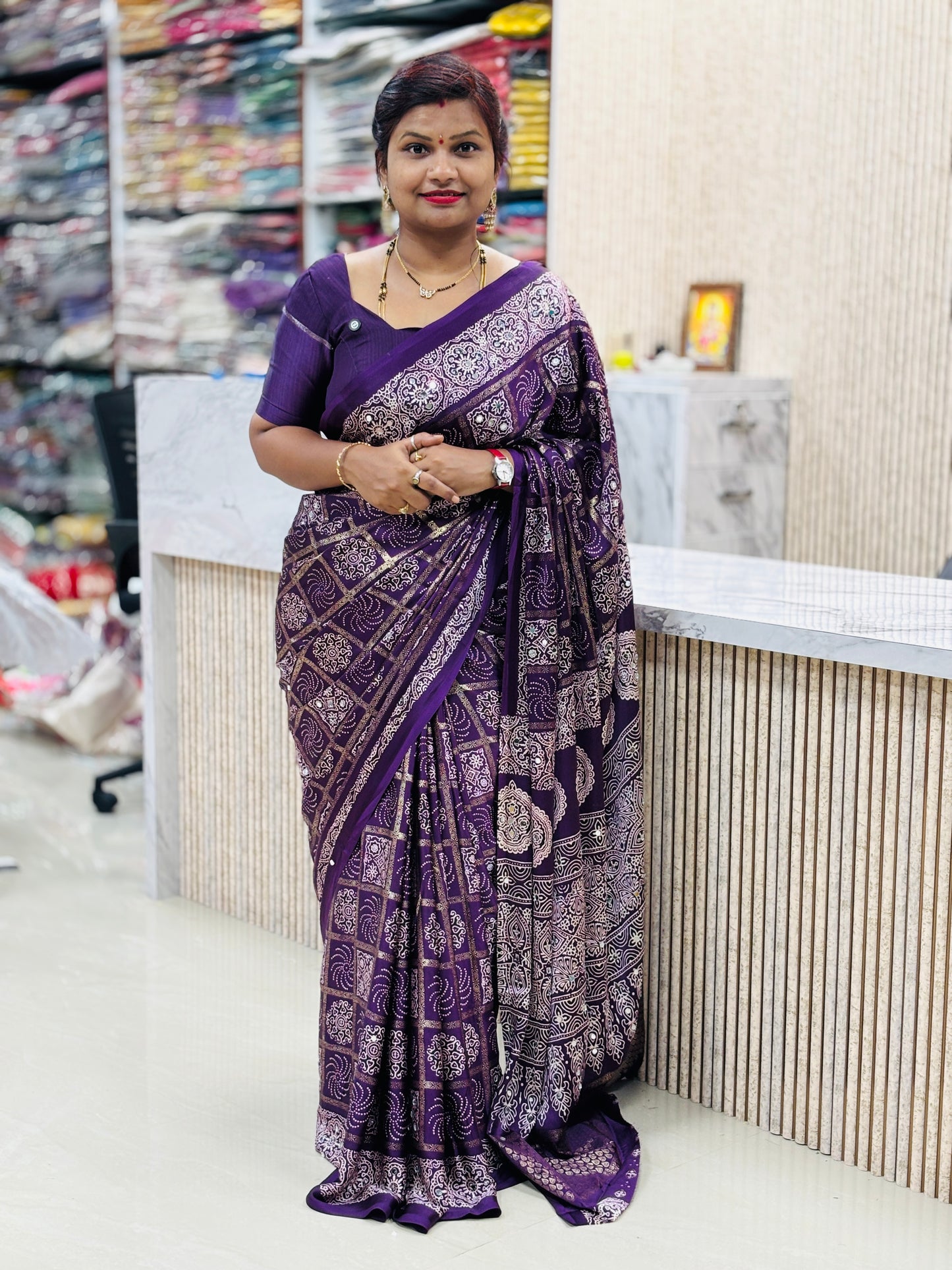 Azrak Model Silk Saree
