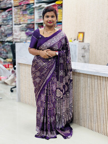Azrak Model Silk Saree