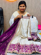Half white spl lehangas  Banarasi weaving with contrast weavings and cutwork borders