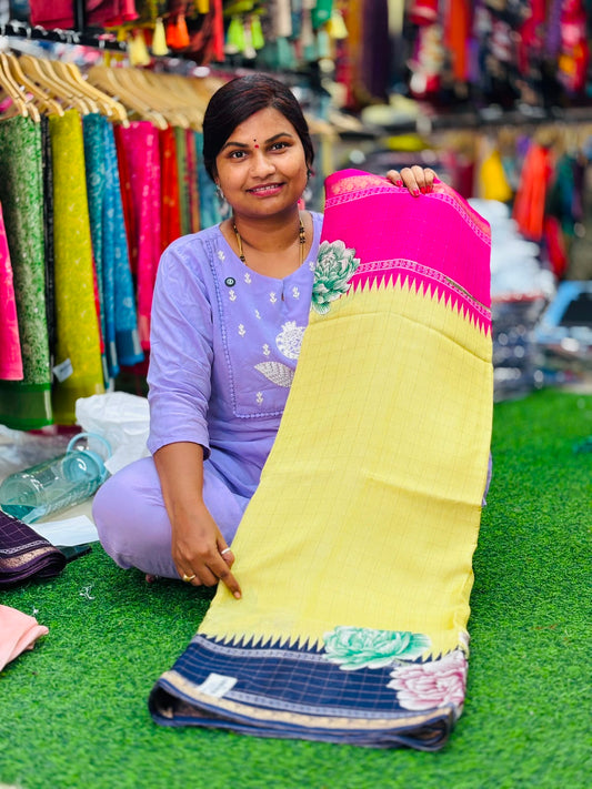 Ganga Jamuna border crepe sarees
