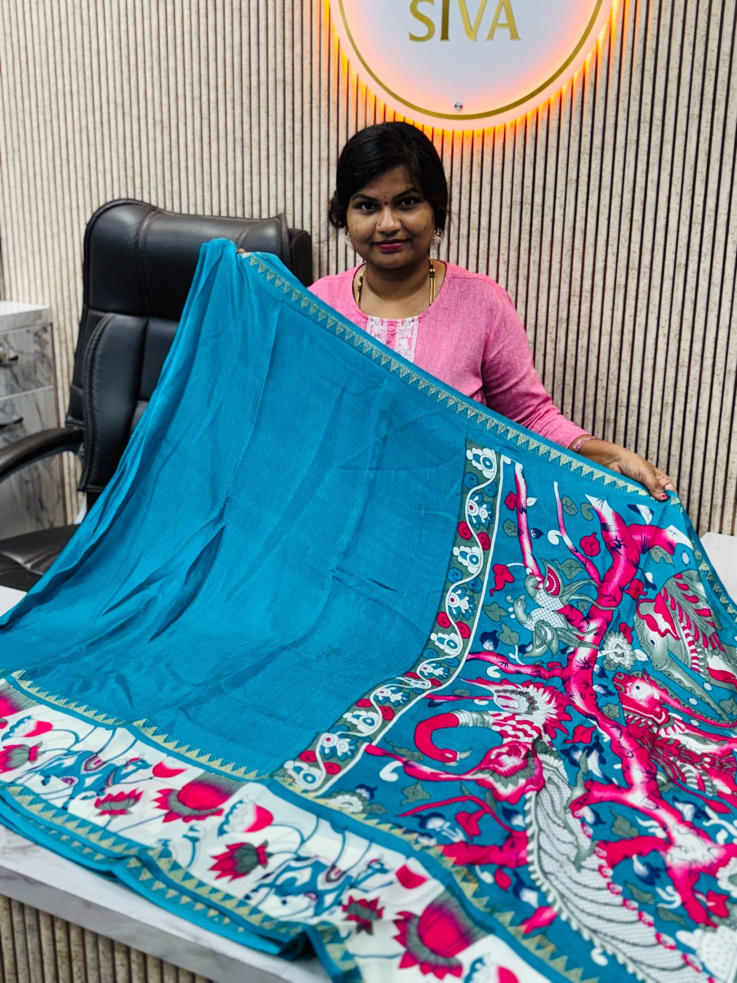 Pichwai Mashmellow Mangalagiri Sarees