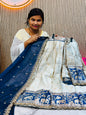 Half white spl lehangas  Banarasi weaving with contrast weavings and cutwork borders