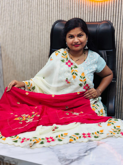 Space Embroidery Cutwork Sarees
