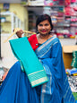 Semi Mysore crepe  Weaving designer borders