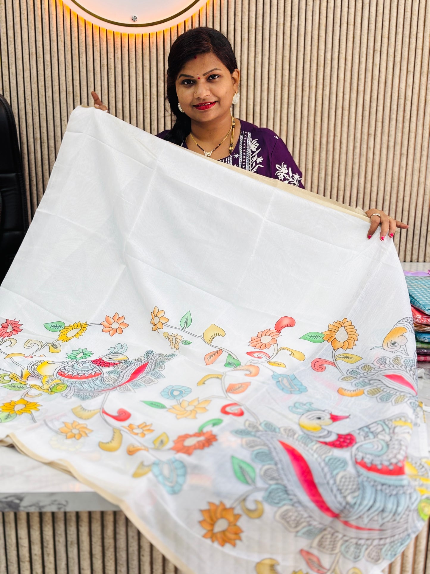 Kalamkari Chanderi Lenins