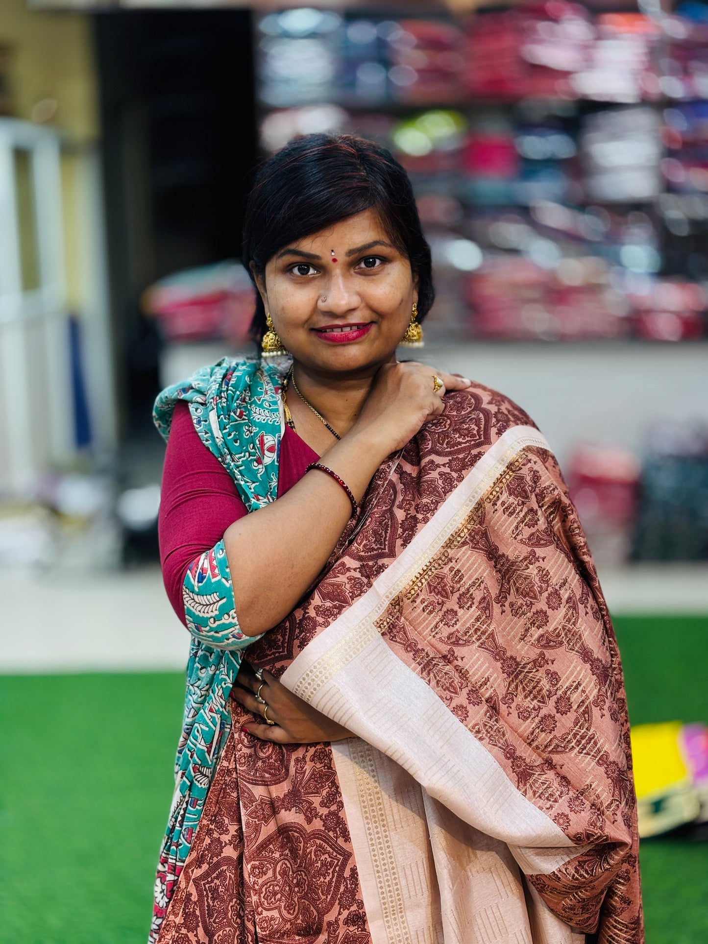 Kalamkari Kanchi Silk Saree