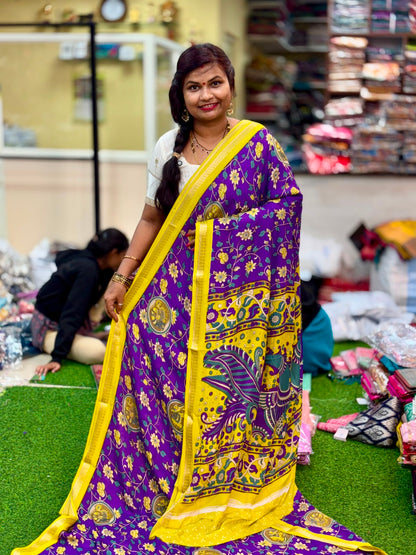 Kalamkari Maheshwari Sarees