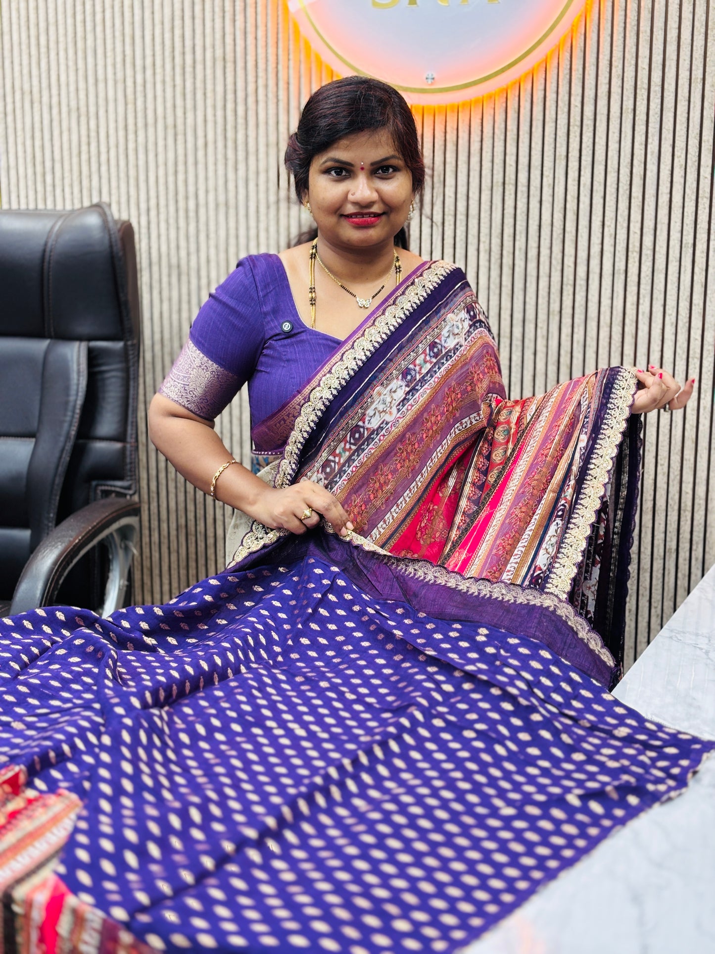 Lace Chinnon Laya Saree