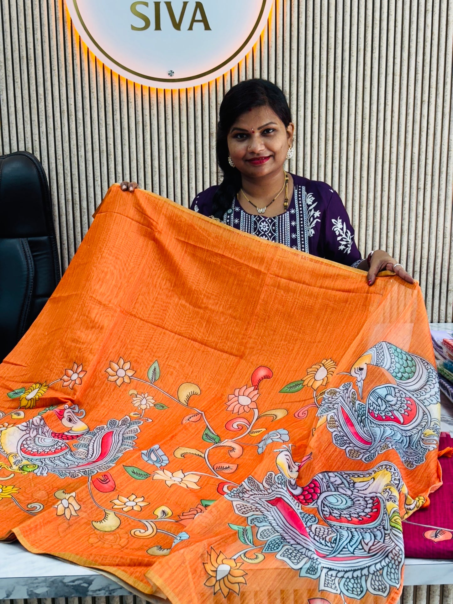 Kalamkari Chanderi Lenins