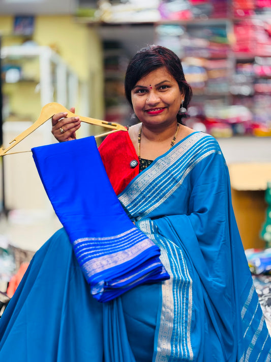Semi Mysore Crepe Sarees