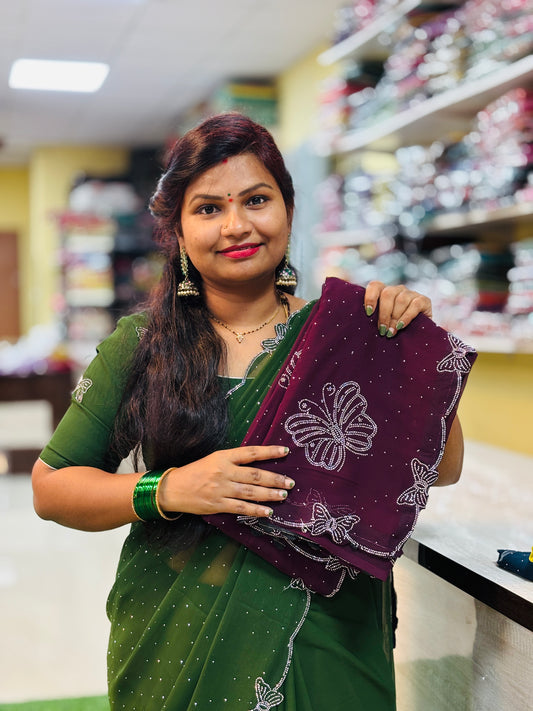 Butterfly space chiffons wine