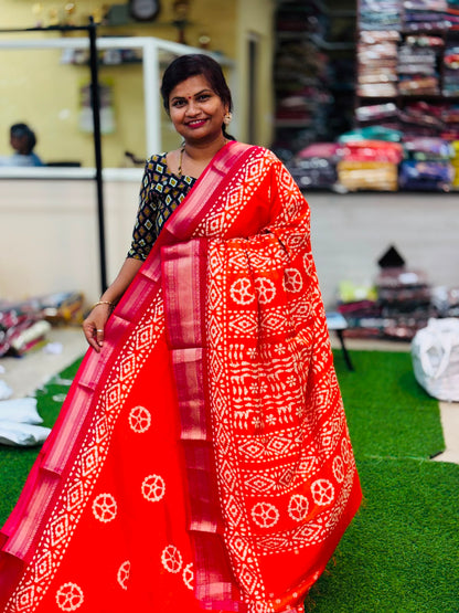 Premium Bagru Kanchi Silk Sarees
