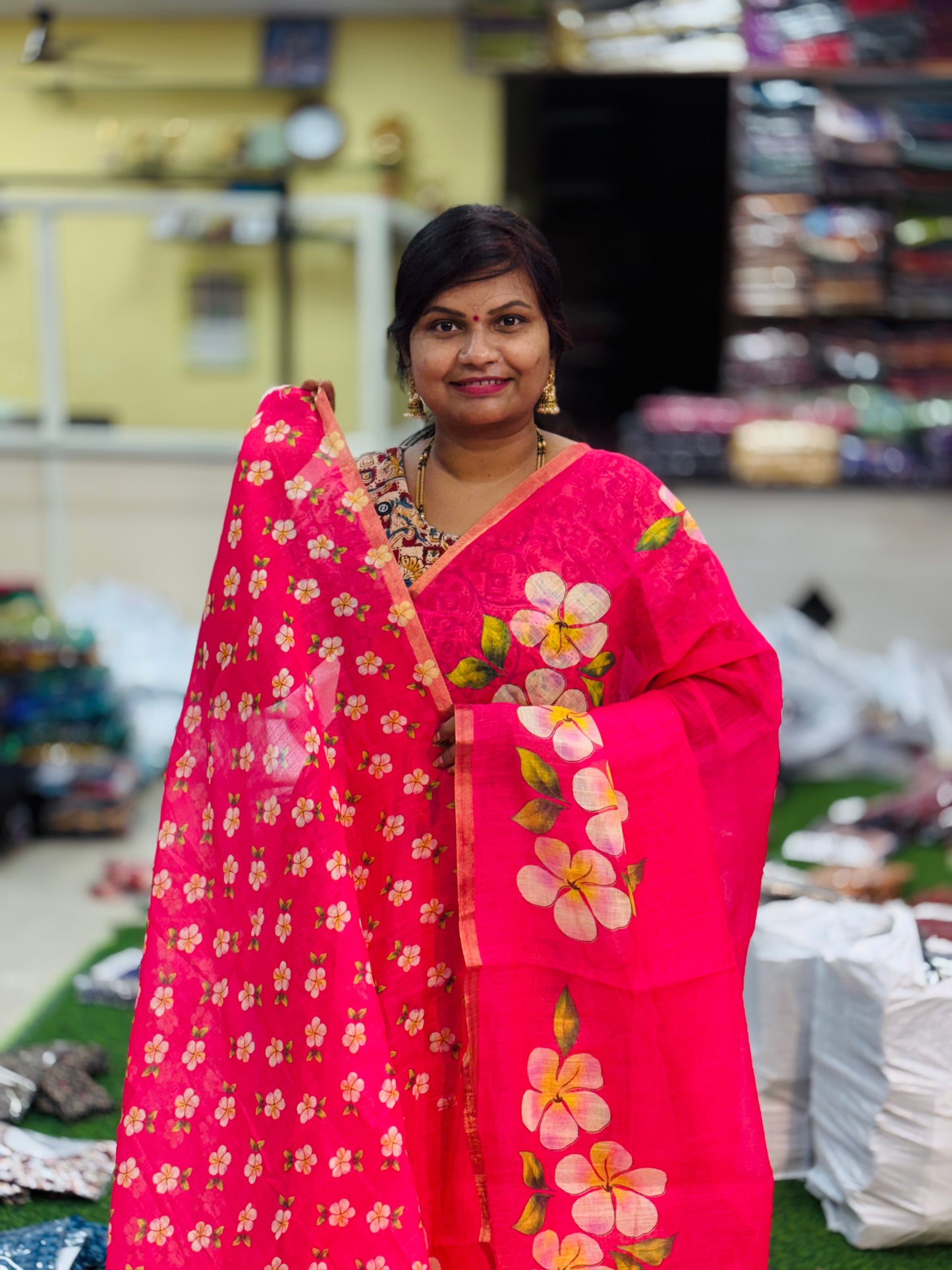 Lenin cotton in Mangalagiri design