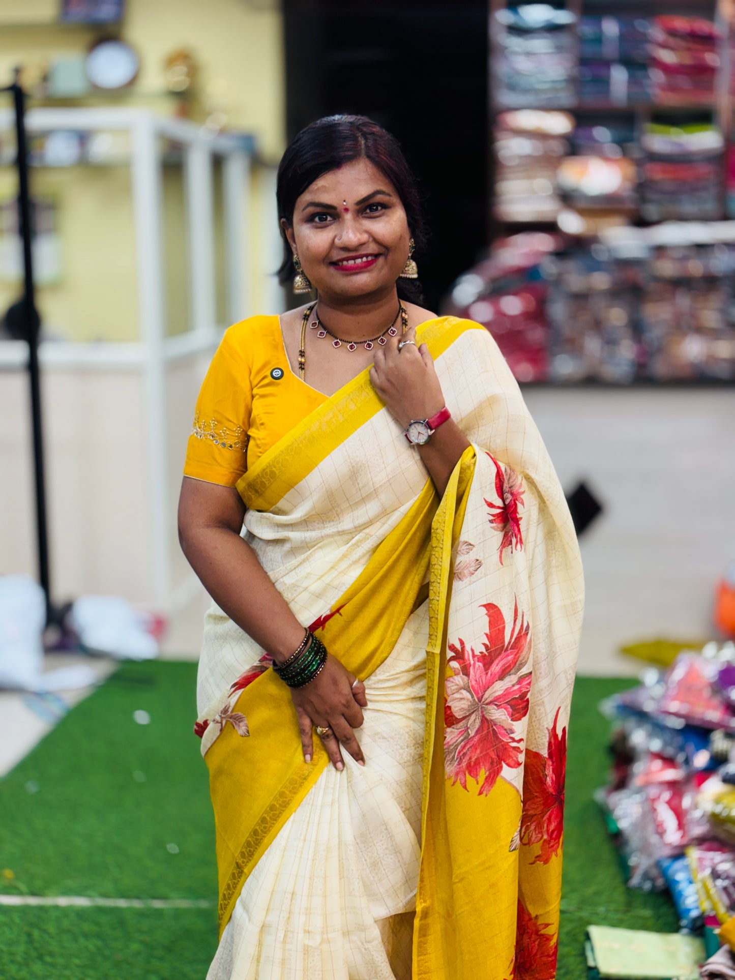 Mangalgiri Crepe Digital Saree