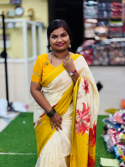 Mangalgiri Crepe Digital Saree
